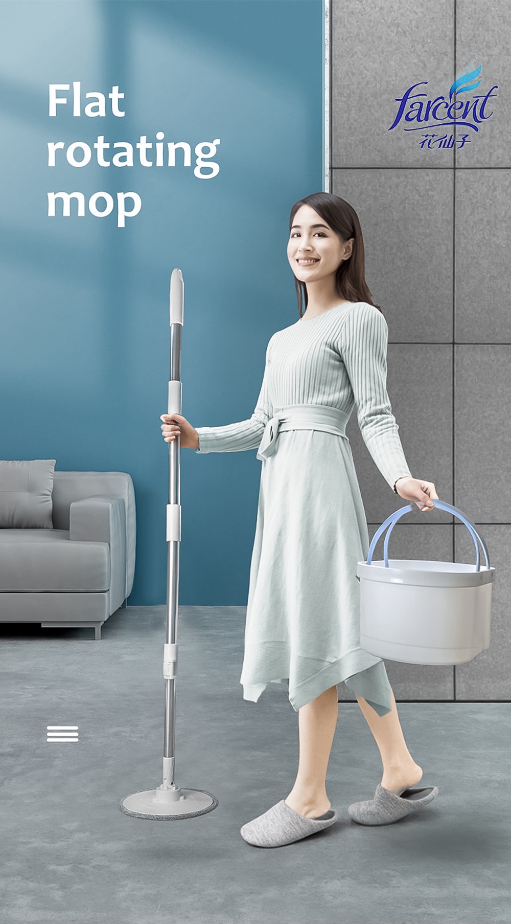 Farcent Flat Spin Mop-1